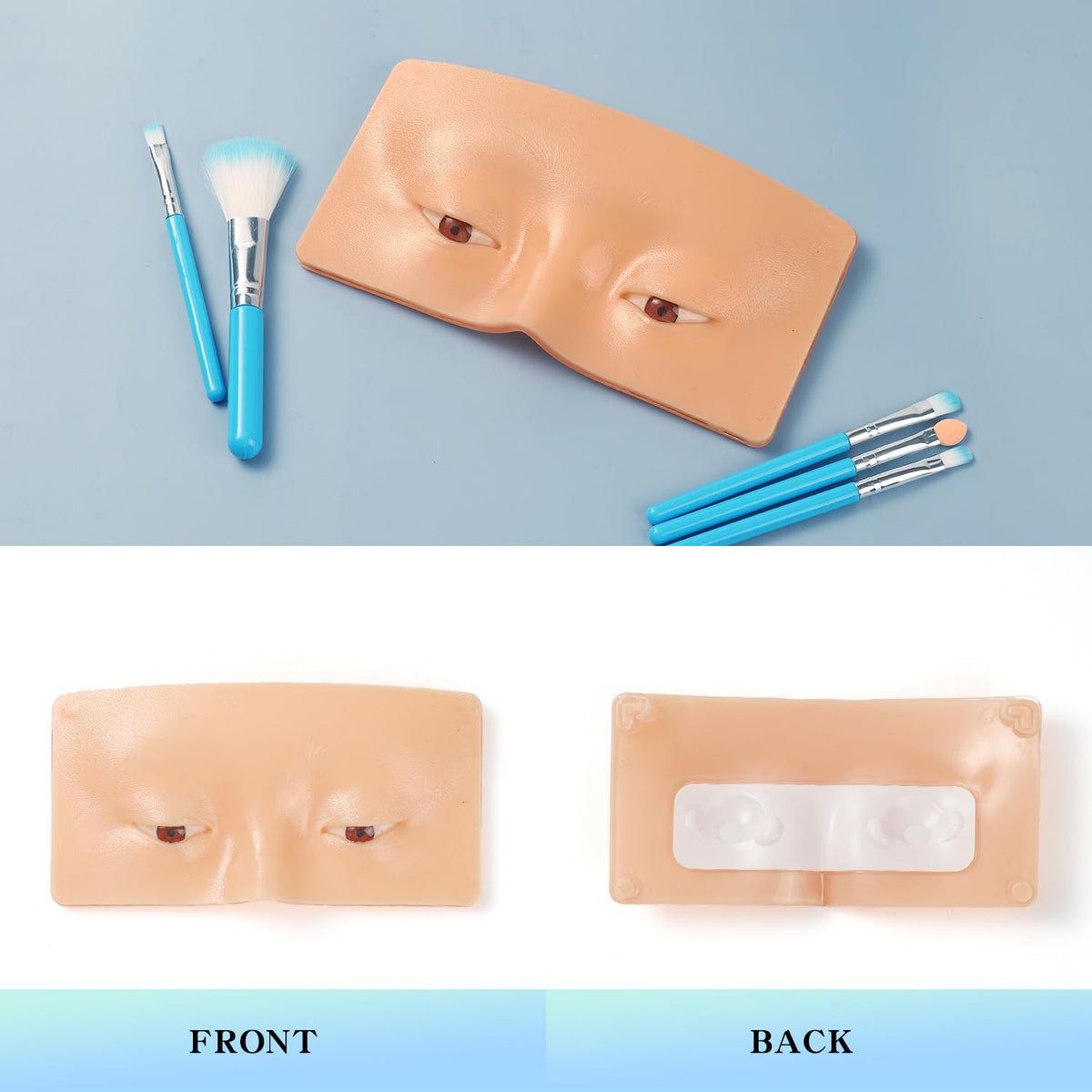 Silicone Eye Makeup Practice Face, Reusable Face Mannequin Yellow