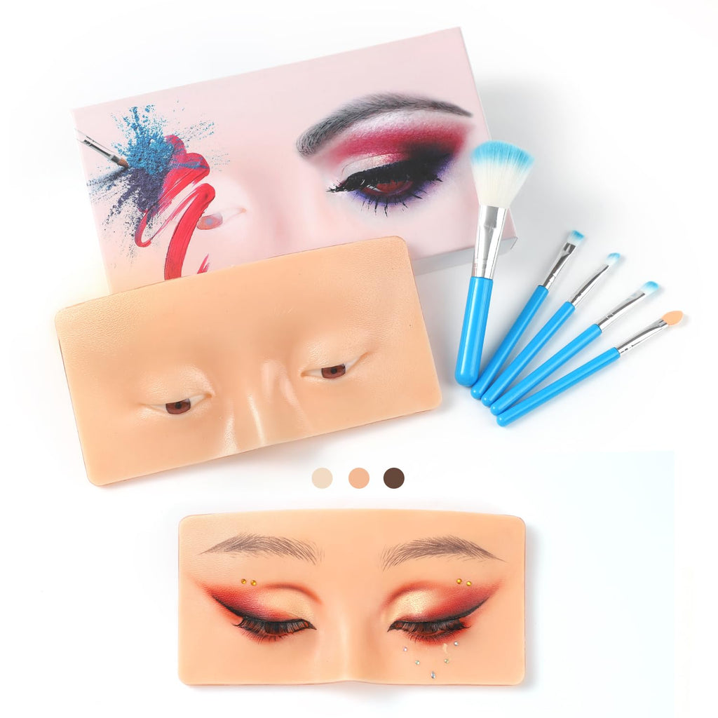 Silicone Eye Makeup Practice Face, Reusable Face Mannequin Yellow