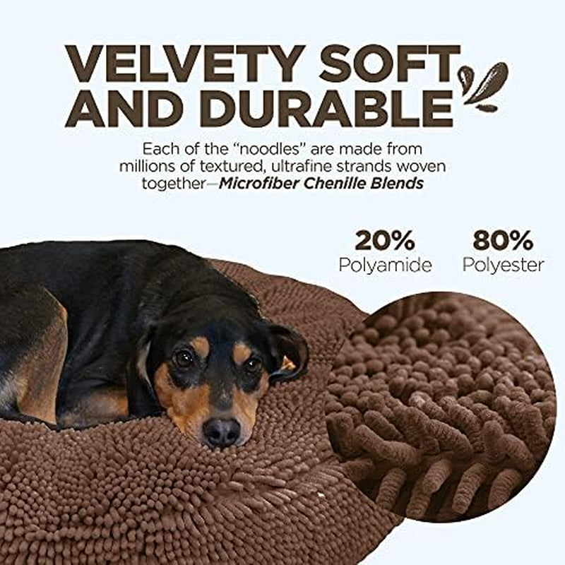 Soggy Doggy Super Snoozer round Dog Bed, Dark Chocolate, Medium 24"X24"X6"