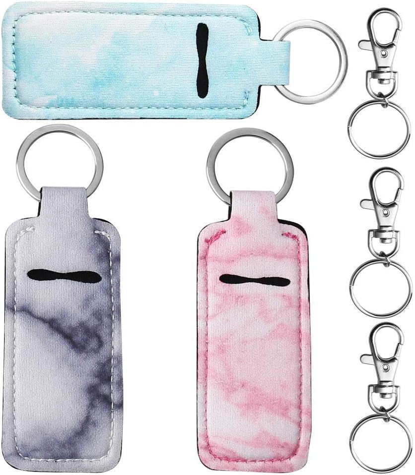3 Pcs Chapsticks Holder Keychain for Lipstick