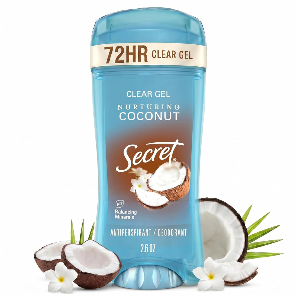 Fresh Antiperspirant Deodorant for Women, 72Hr Breathable Sweat & Odor Protection, Instant Freshness & Gentle, PH Balancing Minerals, Clear Gel, Nurturing Coconut Scent, 2.6 Oz