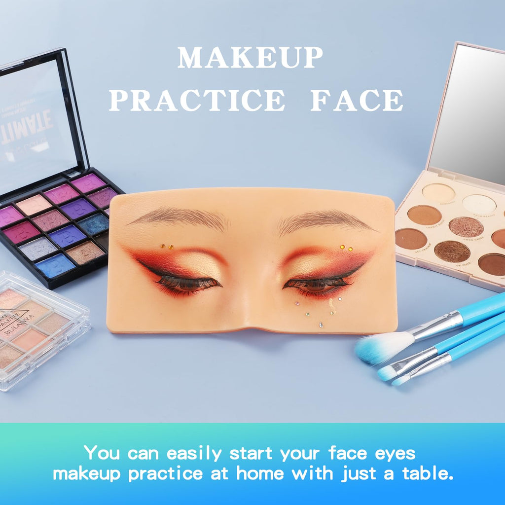 Silicone Eye Makeup Practice Face, Reusable Face Mannequin Yellow