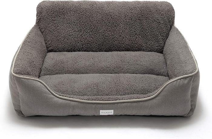 Rectangle Dog Bed Dog Beds for Small Dog Medium Dog Large Dog Washable Sleep Warm Dog Bed with Anti-Slip Bottom (Medium, Grey)