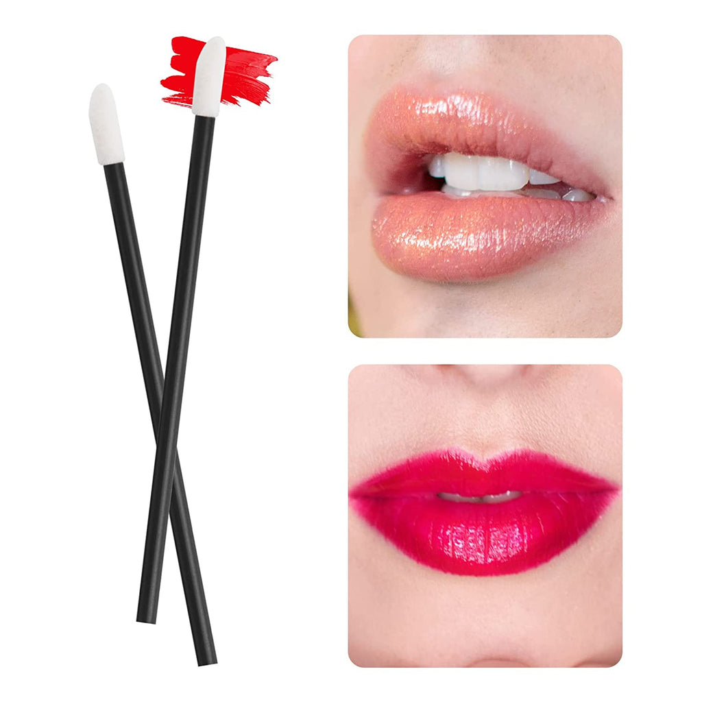 500PCS Disposable Lint Free Lip Wands Applicators, Black