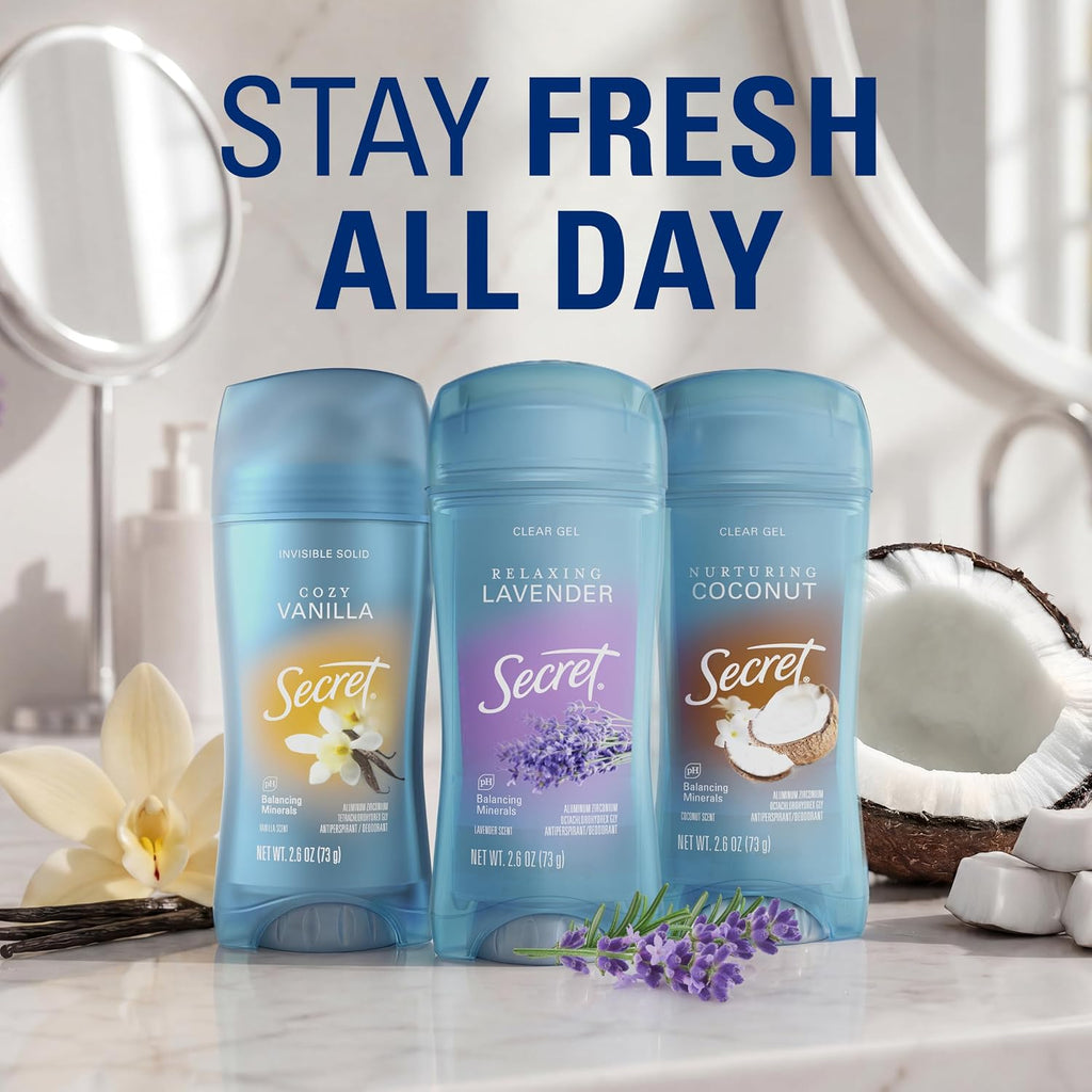 Fresh Antiperspirant Deodorant for Women, 72Hr Breathable Sweat & Odor Protection, Instant Freshness & Gentle, PH Balancing Minerals, Clear Gel, Nurturing Coconut Scent, 2.6 Oz