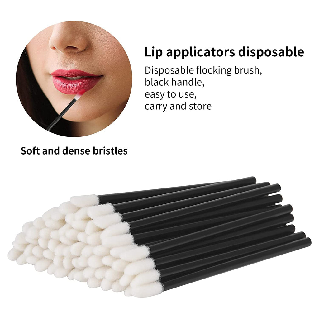 500PCS Disposable Lint Free Lip Wands Applicators, Black