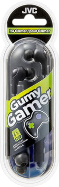 Gumy Gamer, in Ear Earbud Headphones with Mic, Remote, and Mute Switch for Gaming and Chatting, Powerful Sound, Comfortable and Secure Fit, Silicone Ear Pieces S/M/L - HAFX7GB (Black), Medium