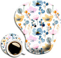 Ergonomic Mouse Pad with Wrist Support and Coaster,Mouse Pads with Non-Slip PU Base for Home Office Working Studying Easy Typing & Pain Relief Blossoming