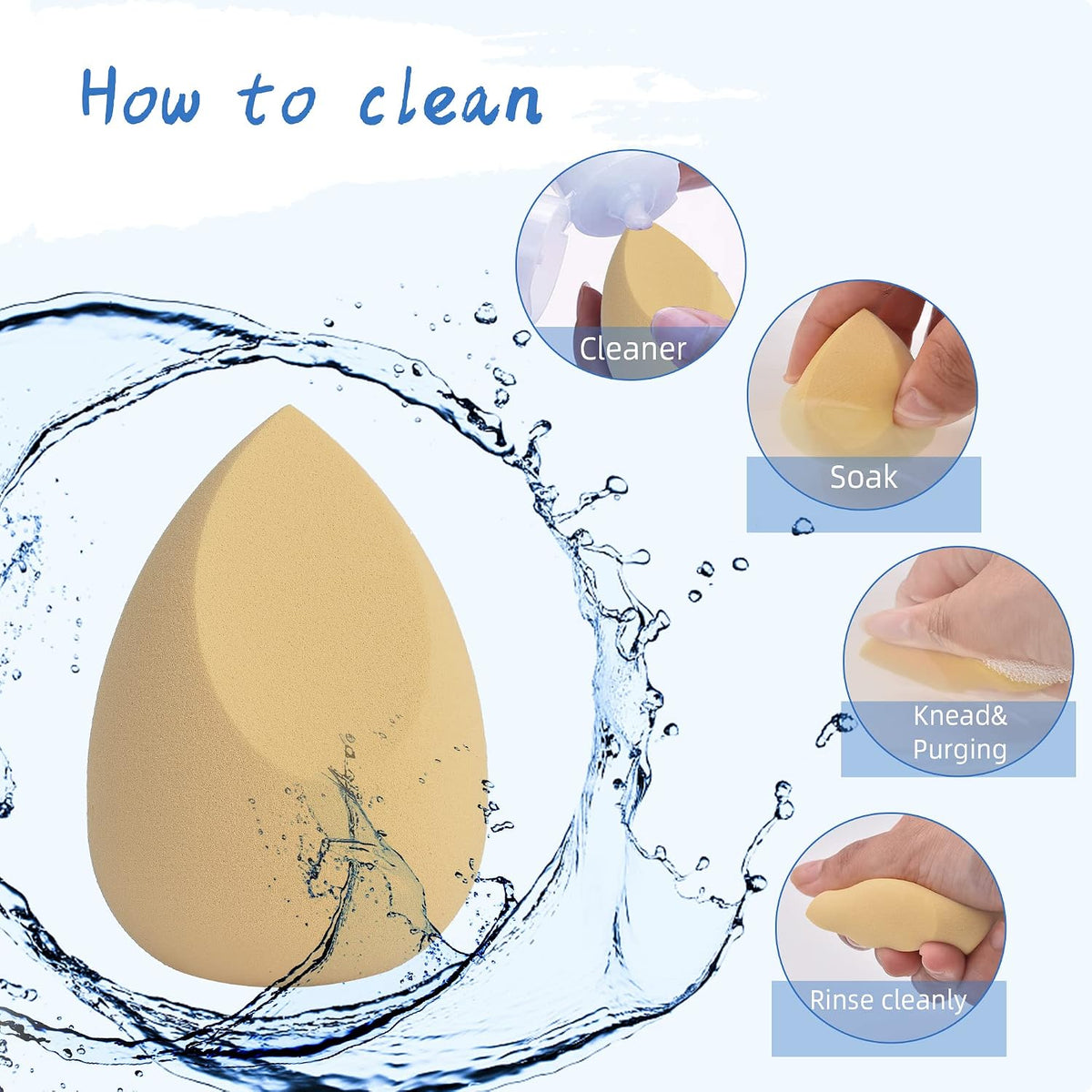 COSTICA Makeup Sponge, 4 Pcs Beauty Blender for Foundation Blending Sponge, Multi-Colored Makeup Blender with Storage Box, Flawless for Liquid Cream and Powder